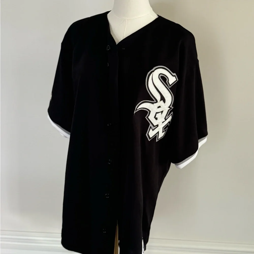 Black Baseball Jersey with White Accents